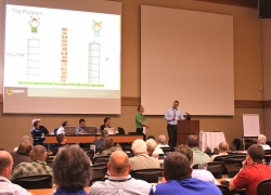 Matt Lane interviews a panel of data center managers at the Geist DCiM Symposium